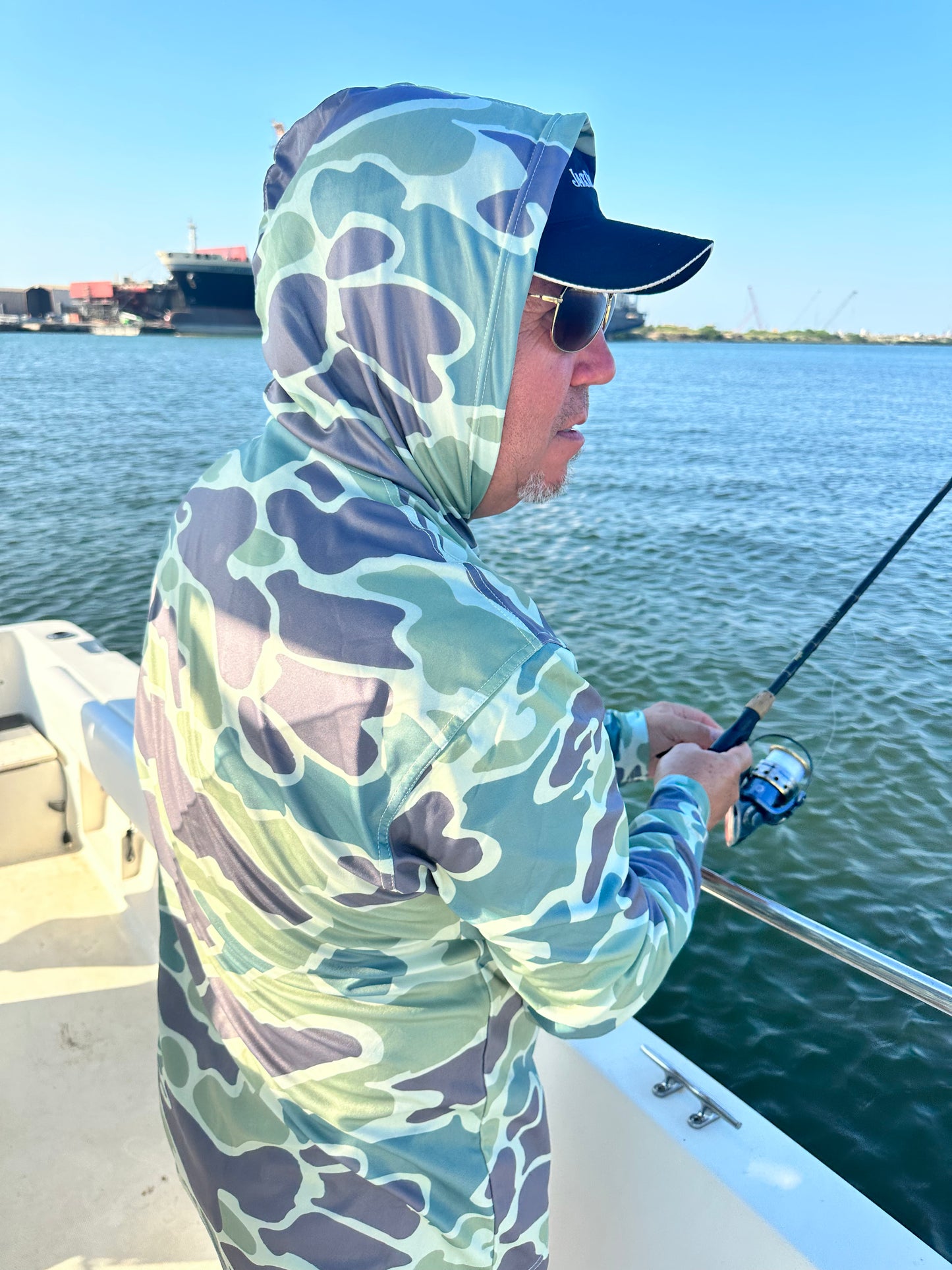 The Cool Green Camo Hoodie Zoomed